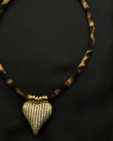 Leopard Crystal Heart Necklace
