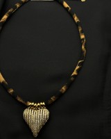 Leopard Crystal Heart Necklace