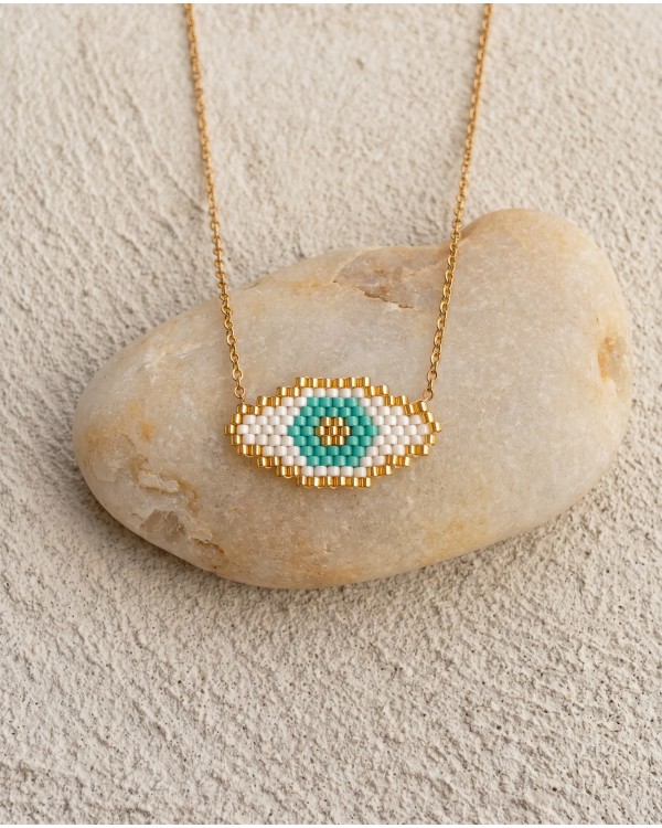 Evil Eye Necklace white