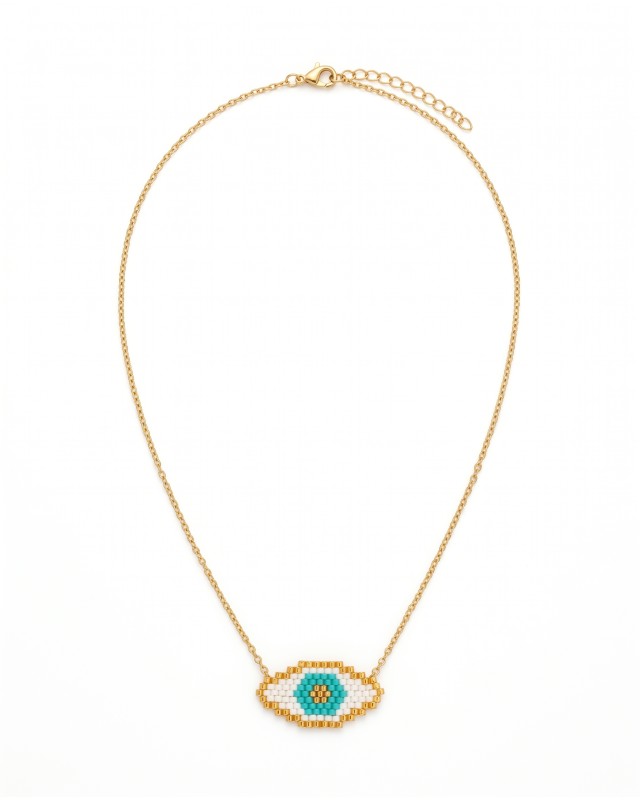 Evil Eye Necklace white