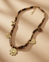 Leopard Heart & Flower Necklace