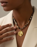 Leopard Silk Sun Necklace