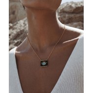 Square Evil Eye Necklace black