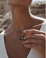 Square Evil Eye Necklace black