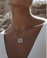 Square Evil Eye Necklace white