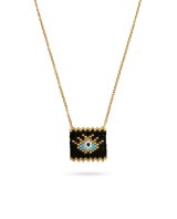 Square Evil Eye Necklace black