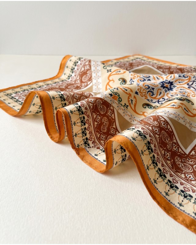 Orange Ethnic Print Scarf