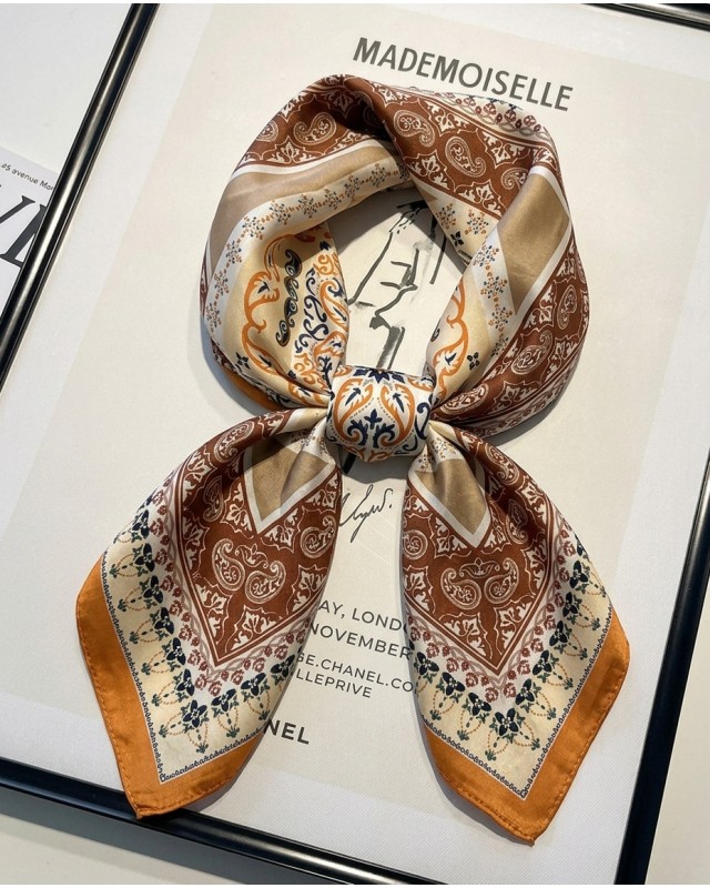 Orange Ethnic Print Scarf