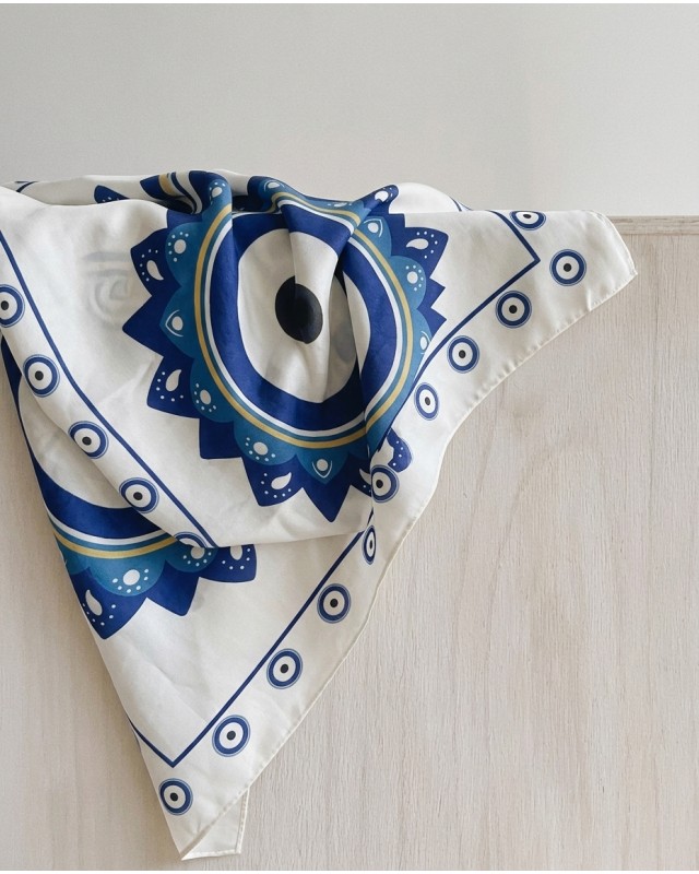 Blue and White Eye Scarf