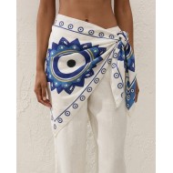 Blue and White Eye Scarf