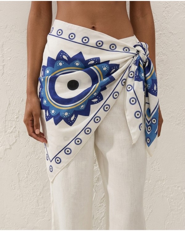 Blue and White Eye Scarf