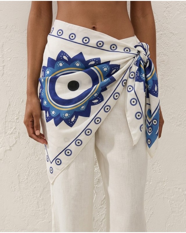 Blue and White Eye Scarf