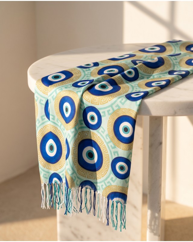 Greek Eye Print Viscose Scarf