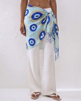 Greek Eye Print Viscose Scarf
