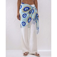 Greek Eye Print Viscose Scarf