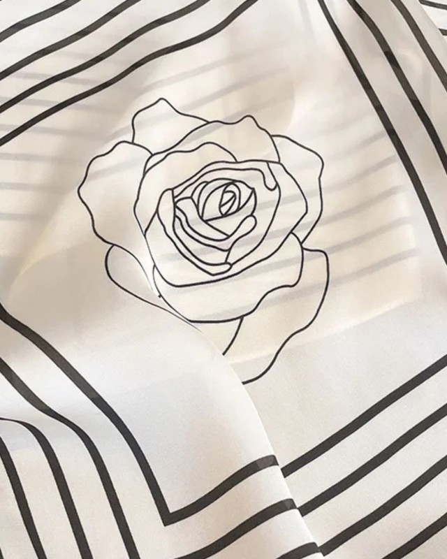 Geometric Lines Scarf ivory