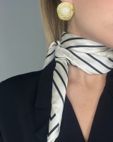 Geometric Lines Scarf ivory