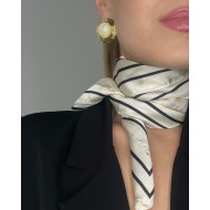 Geometric Lines Scarf ivory
